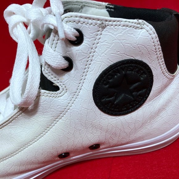 CONVERSE ALL-STAR ALPHA MID TOP BLACK WITH WHITE LEATHER 154874C SIZE 11 US - Picture 4 of 8